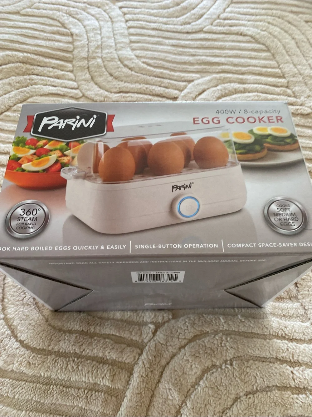 Parini Egg Cooker - White with Clear Lid